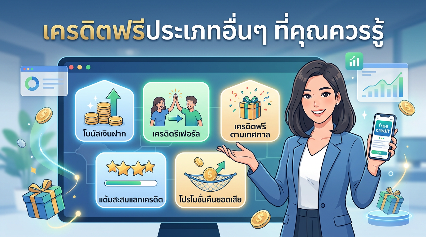 เครดิตฟรีประเภทอื่นๆ ที่คุณควรรู้